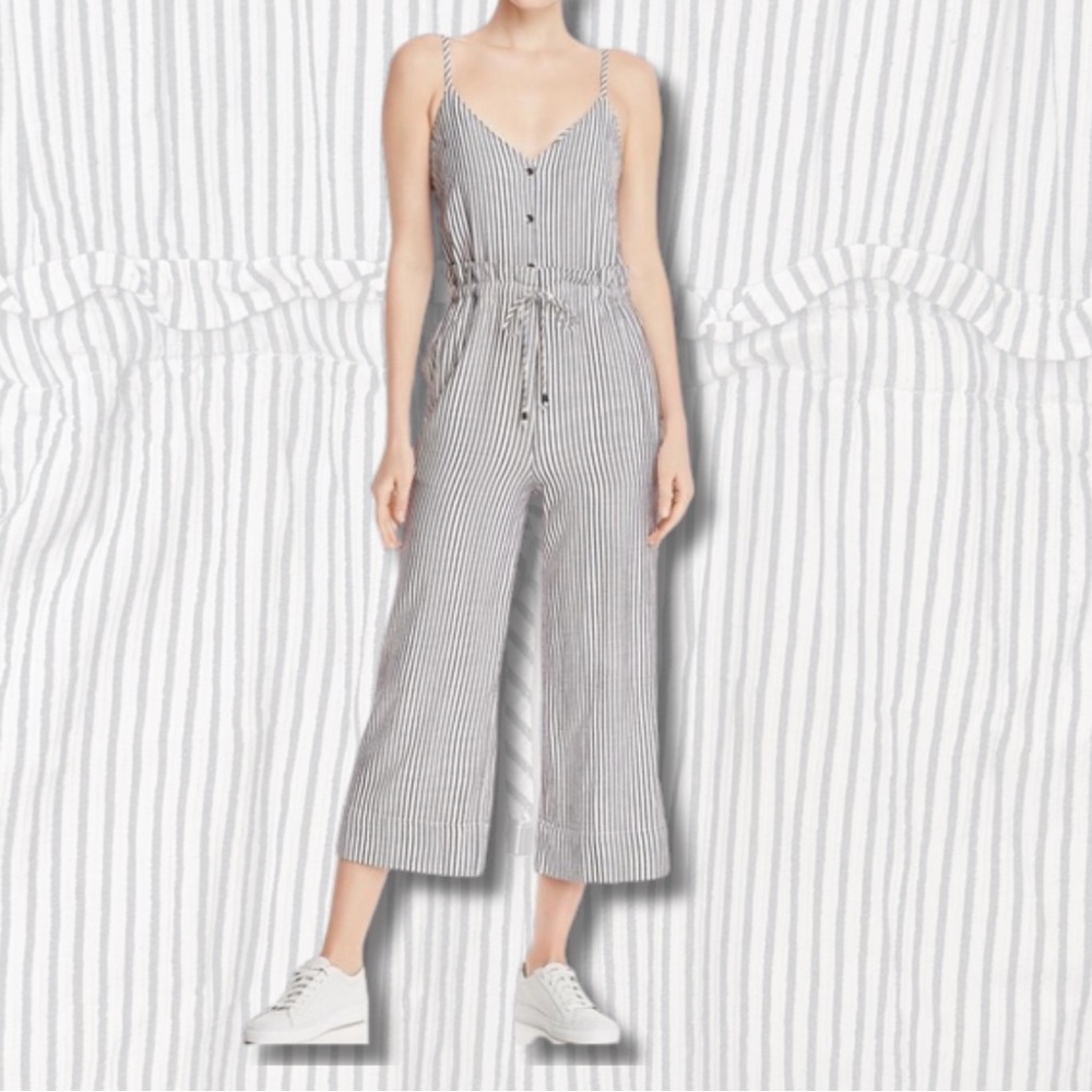 Splendid Black and White Striped Jumpsuit